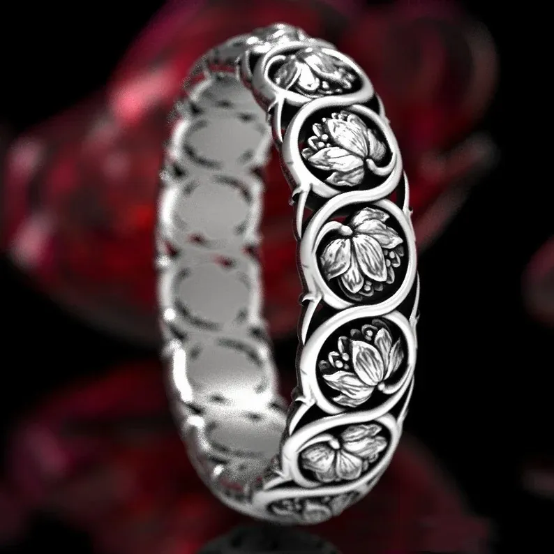 Electroplated Alloy Fashion Jewelry Ring - Antique Silver