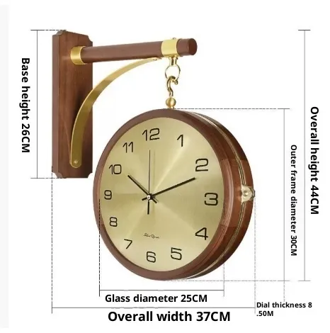 Modern Double sided Wall Clock High end Round Design Alloy Accessories - Shop at LoveMi