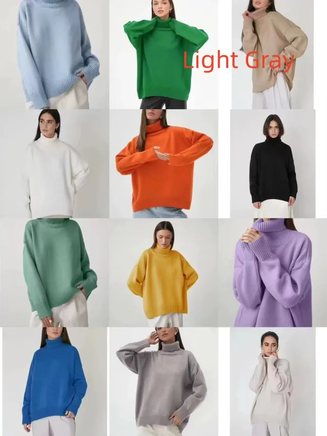Autumn And Winter Loose All match Sweater Women Light Gray - Shop at LoveMi