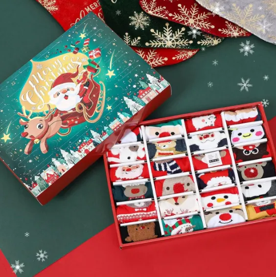 Popular Christmas Stockings 24 Pairs Christmas Socks Blind Box A - Shop at LoveMi