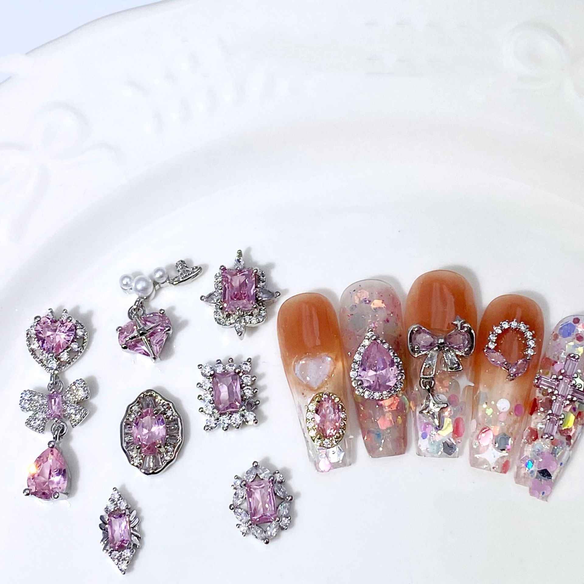 Zircon Nail Art Accessories Bow Heart Moon Irregular Multi-category