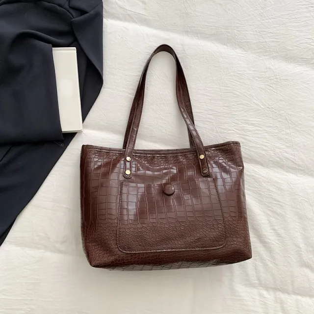 Retro Large Capacity Minimalist Single shoulder Commuter Fashionable Handbag Coffee - Shop at LoveMi