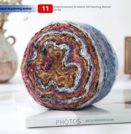 Irish Oil-painted Yarn Mohair Rainbow Yarn Large Loop