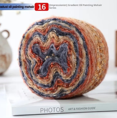 Irish Oil-painted Yarn Mohair Rainbow Yarn Large Loop