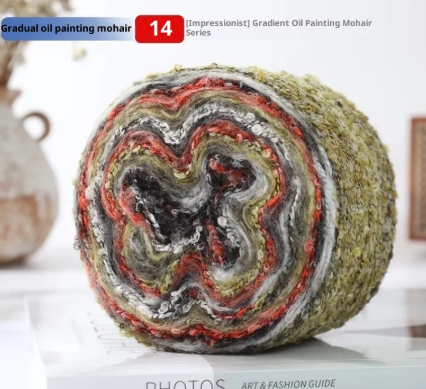 Irish Oil-painted Yarn Mohair Rainbow Yarn Large Loop