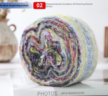 Irish Oil-painted Yarn Mohair Rainbow Yarn Large Loop