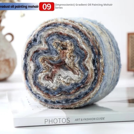 Irish Oil-painted Yarn Mohair Rainbow Yarn Large Loop