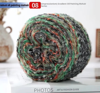 Irish Oil-painted Yarn Mohair Rainbow Yarn Large Loop
