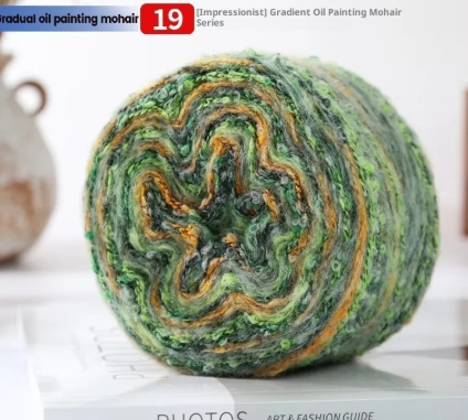 Irish Oil-painted Yarn Mohair Rainbow Yarn Large Loop