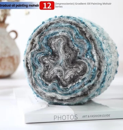 Irish Oil-painted Yarn Mohair Rainbow Yarn Large Loop