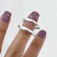 Korean-style Niche Design 925 Sterling Silver Minimalist Ring For Women - Style2 - View 1