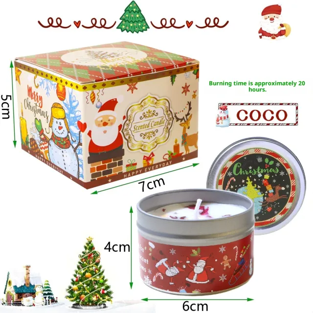New Christmas Scented Candle Set Round Can Christmas Style - Shop at LoveMi