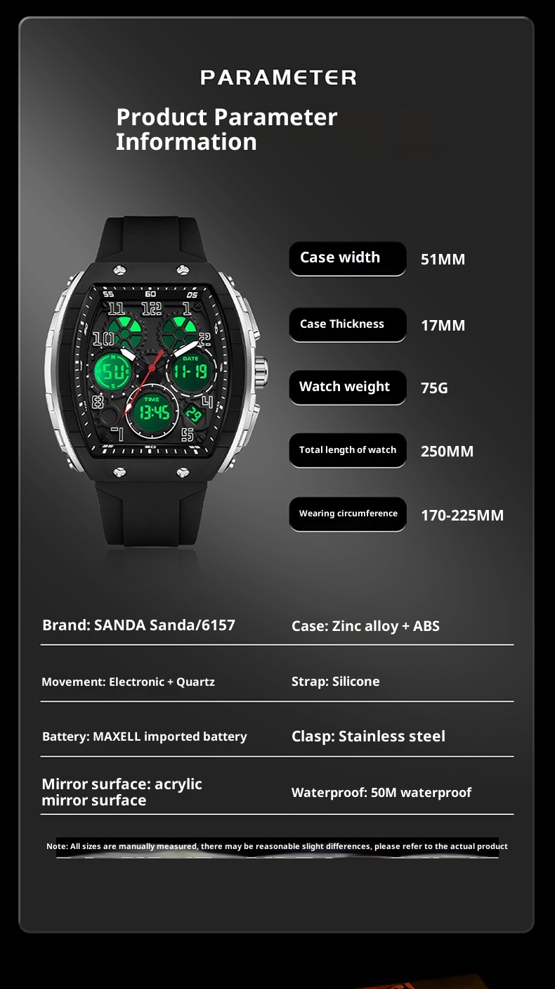 Sanda Analog Digital Watch For Men