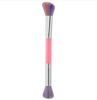 Double headed Makeup Brush Loose Powder Blush Highlight Fiber Hair Soft Colorful - Shop at LoveMi