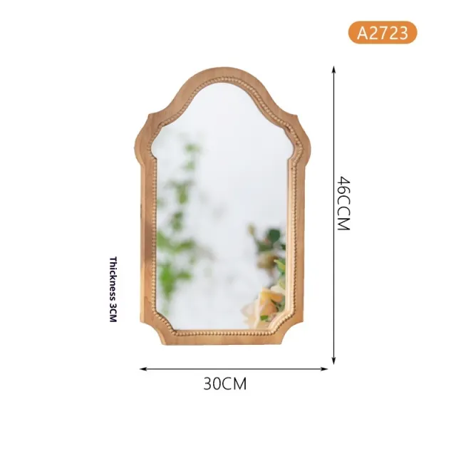 Vintage Solid Wood Wall Decor Mirror Retro Mirror A2723 - Shop at LoveMi