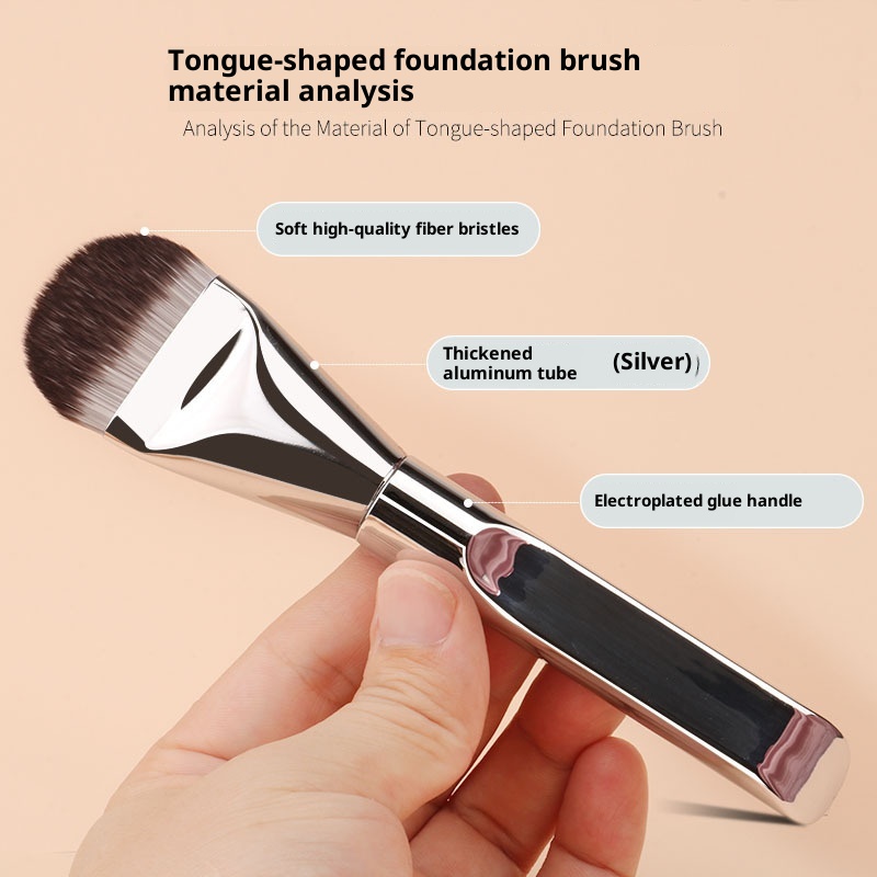 Tongue-shaped Foundation Ultra-thin Seamless Makeup Flat-head Foundation Brush