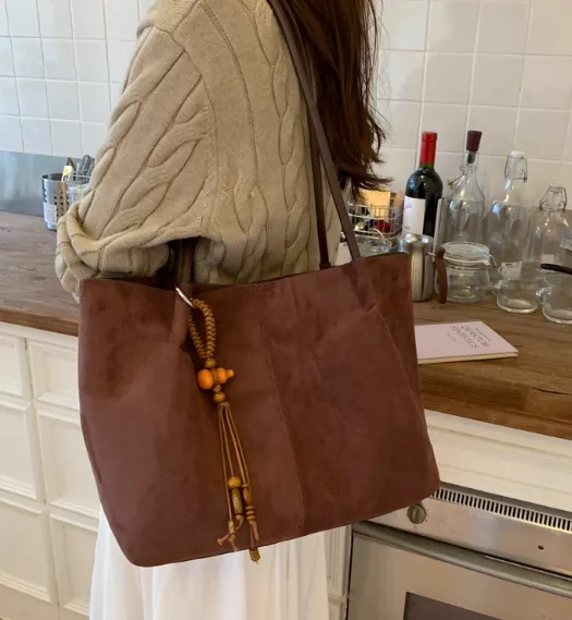 Large Capacity Casual And Premium Tote Bag Coffee - Shop at LoveMi