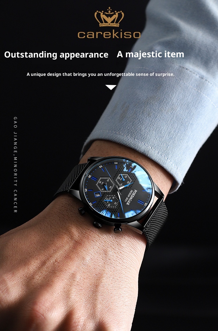 Poedagar P365 Waterproof Luminous Multifunctional Sports Quartz Watch for Men