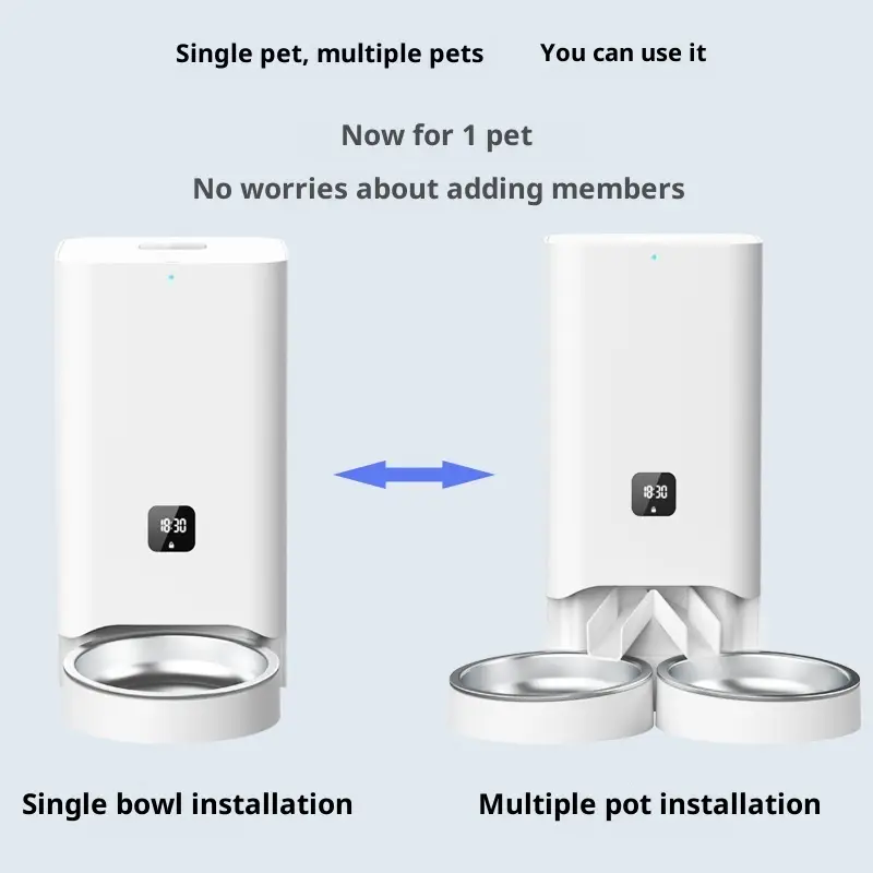 Multiple Smart Pet Automatic Feeders With Timed And Quantitative Feeding