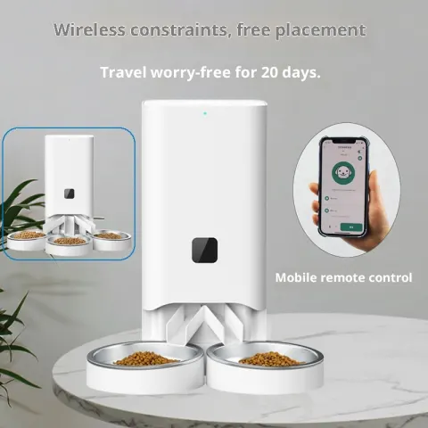 Multiple Smart Pet Automatic Feeders with Timed and Quantitative