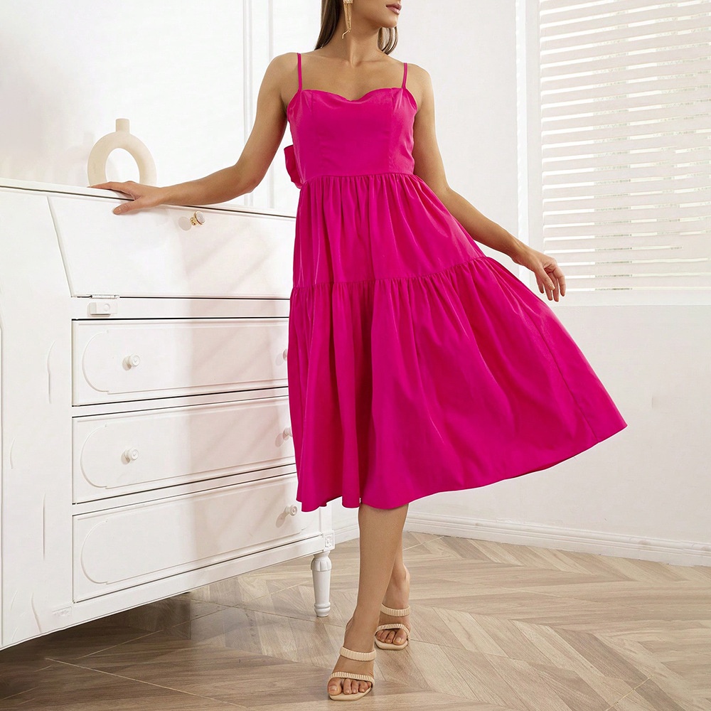 Sexy Strapless Backless Casual Long Dress Rose - Shop at LoveMi