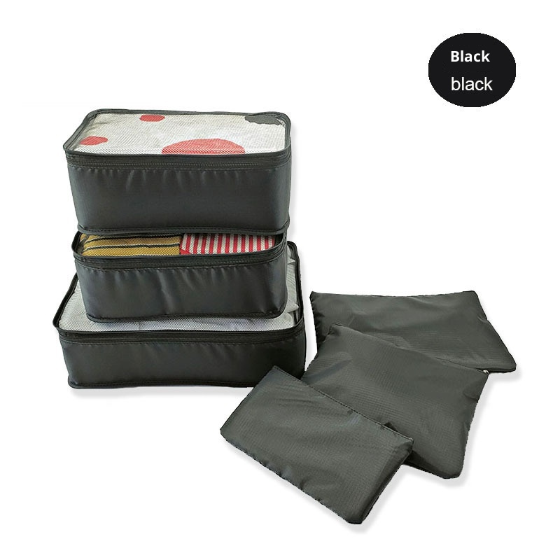 Large Capacity Six piece Set Portable Storage Bags For Clothes Classification Black - Shop at LoveMi