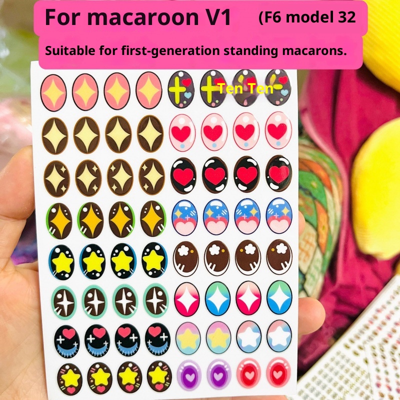 Macaron Colored Contact Lens Makeup Eye Stickers, Handmade DIY Doll Eyelash Stickers, Sit-down Stickers Eyes