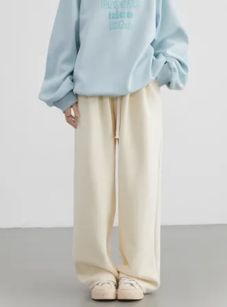 Women's Drawstring Fleece lined High waisted Casual Pants Beige - Shop at LoveMi