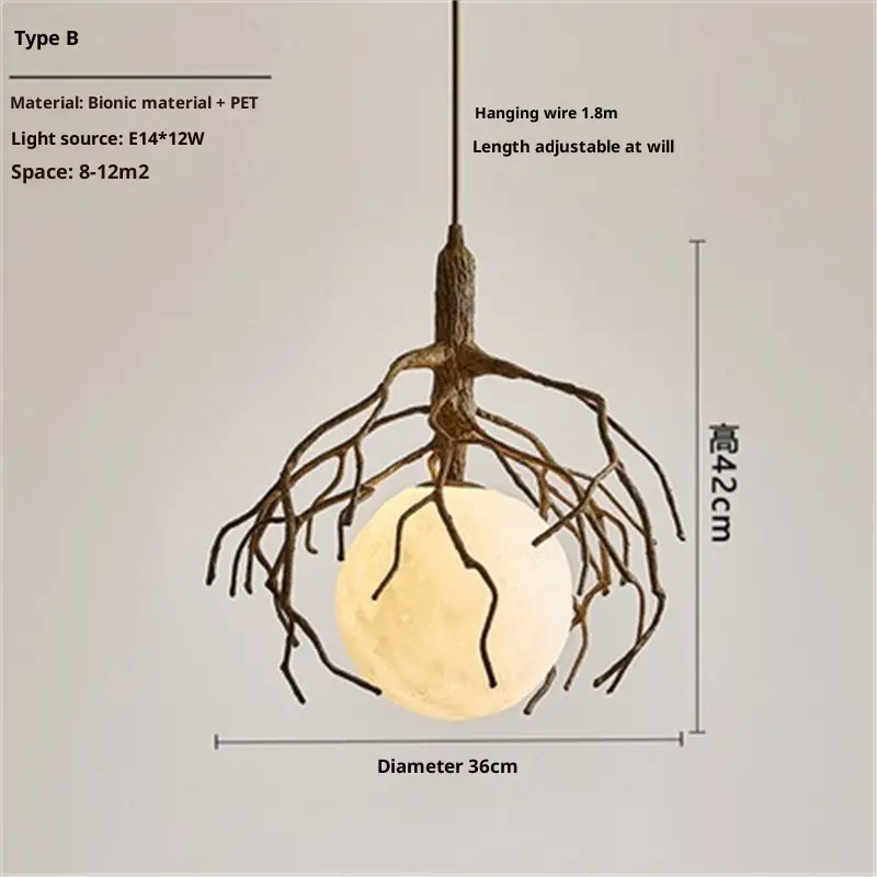 Creative Personality Clothing Store Tea Art Window Chandelier