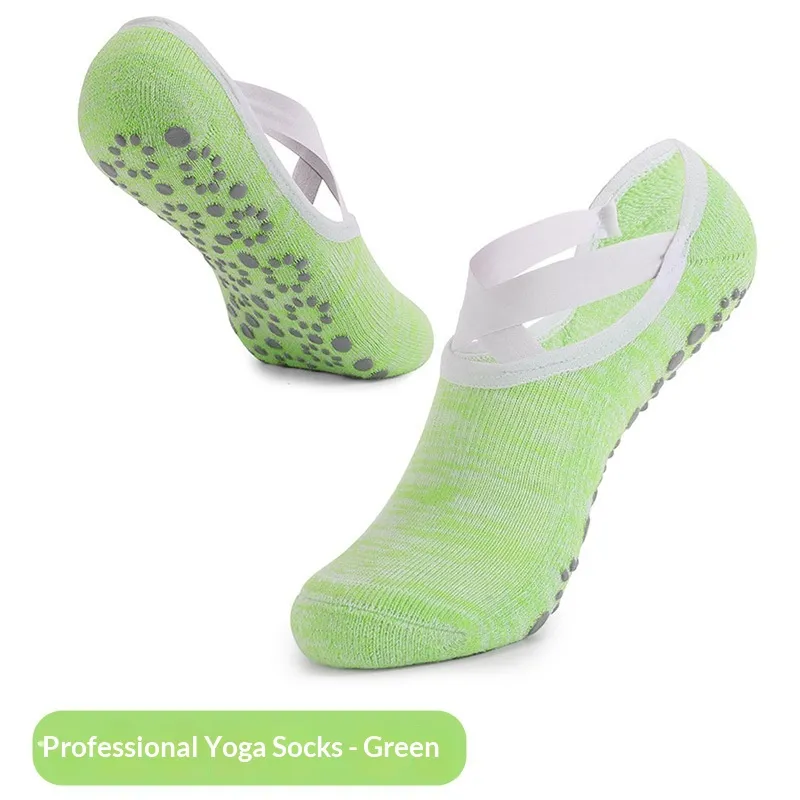 Indoor Fitness Silent Pilates Women's Professional Anti-slip Dance Socks - Green