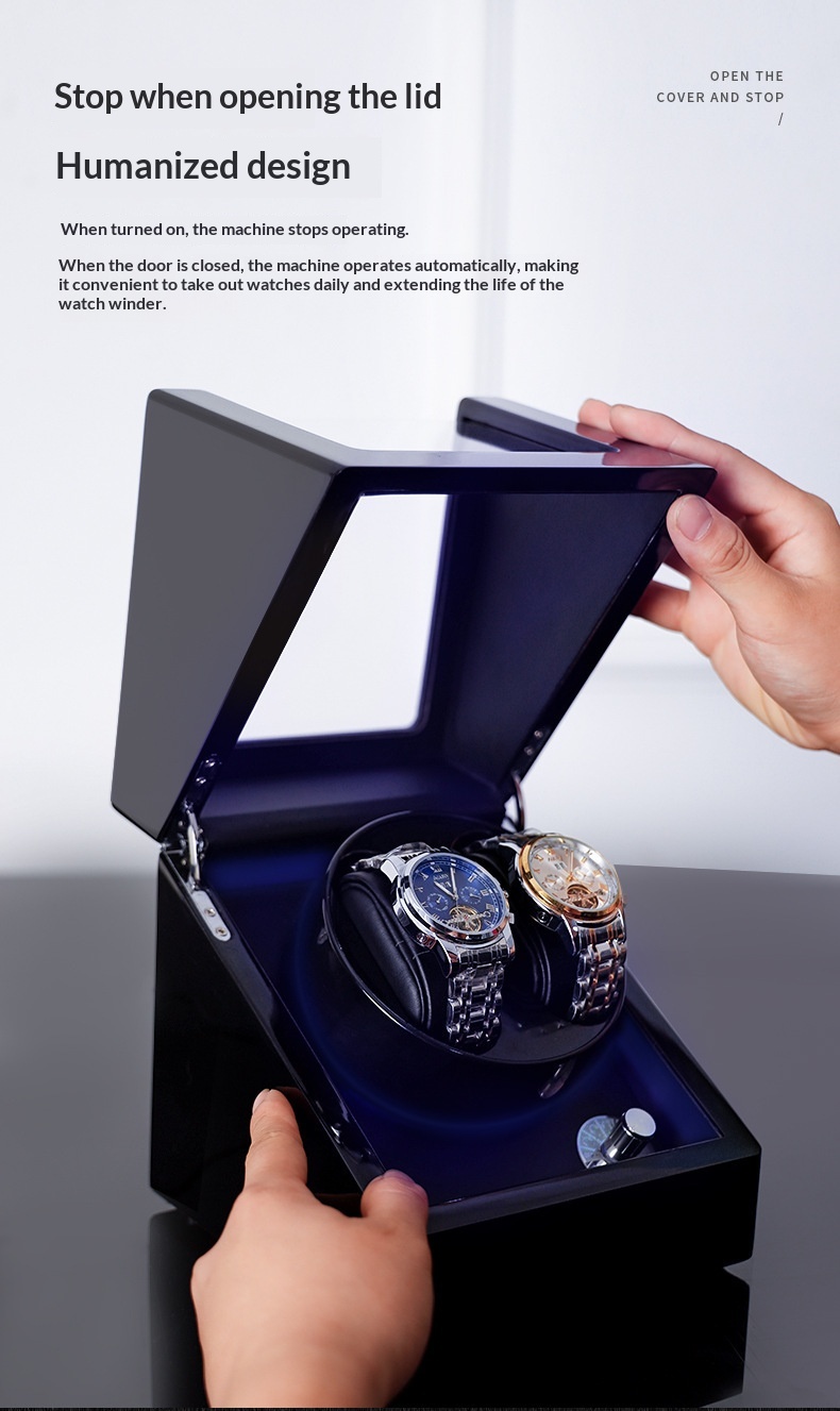 Piano Lacquered Watch Winder on a dresser