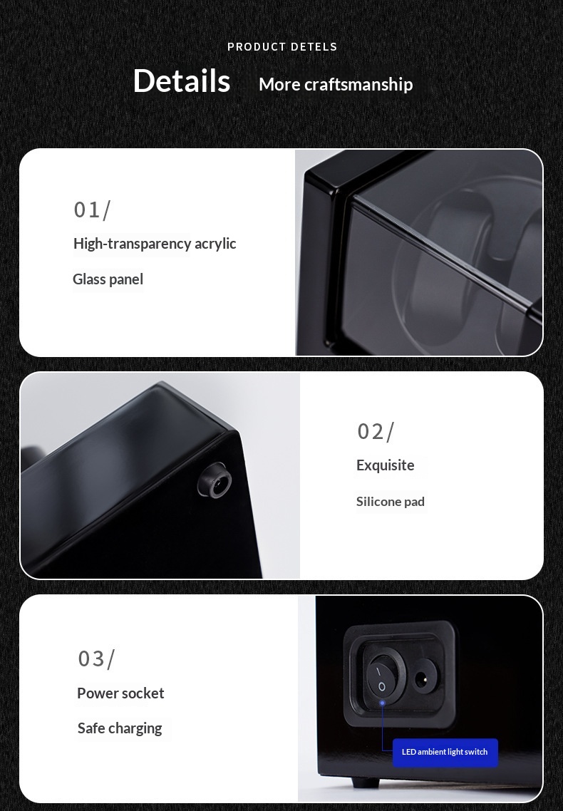 Piano Lacquered Watch Winder with its sleek silhouette