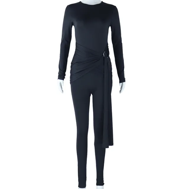 Long Sleeve Tight Fitness Bodysuit For Women Black - Shop at LoveMi