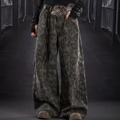 American Street Loose Wide-leg Leopard Print Pants - Leopard Print - View 1