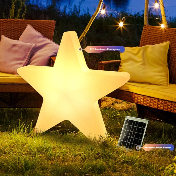 Rechargeable Remote Control Creative LED Luminous Five-pointed Star Light
