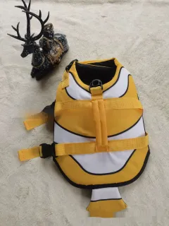 Simple And Versatile Striped Pet Life Jacket - Lemon Yellow - View 1
