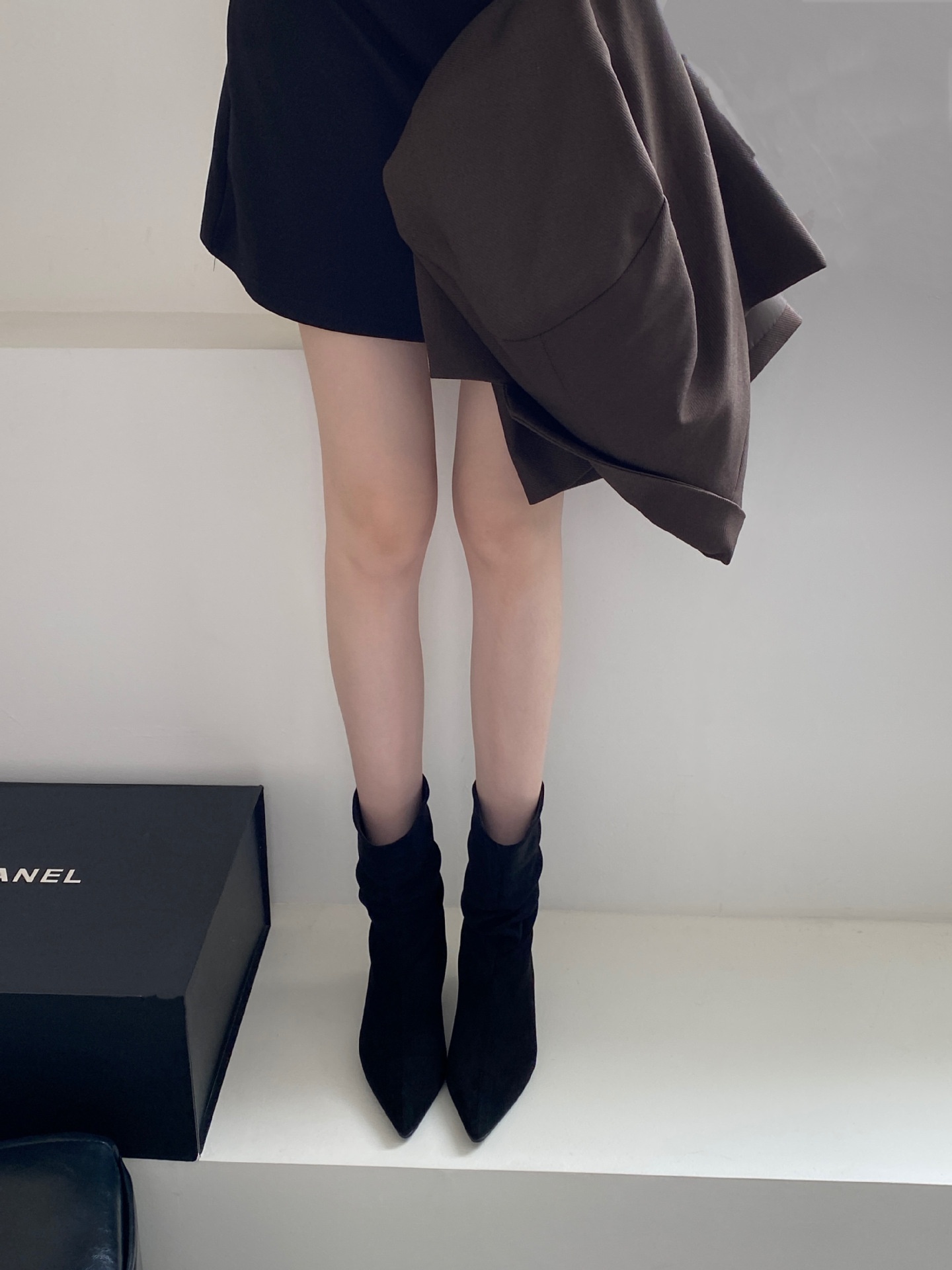 Pointed Toe Mid-Calf High Heel Boots