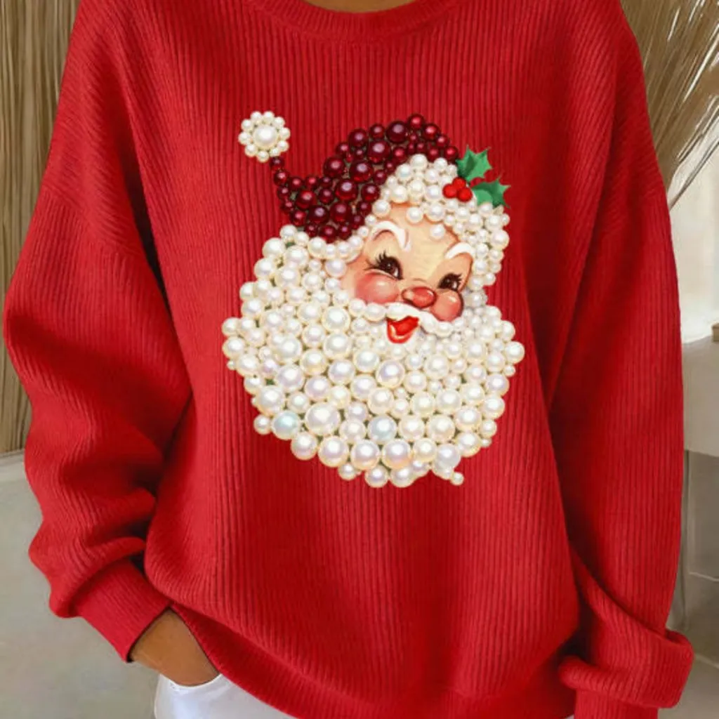 Women's Versatile Casual Blended Jacquard Embroidered Long-sleeve Sweater - Wy04111407
