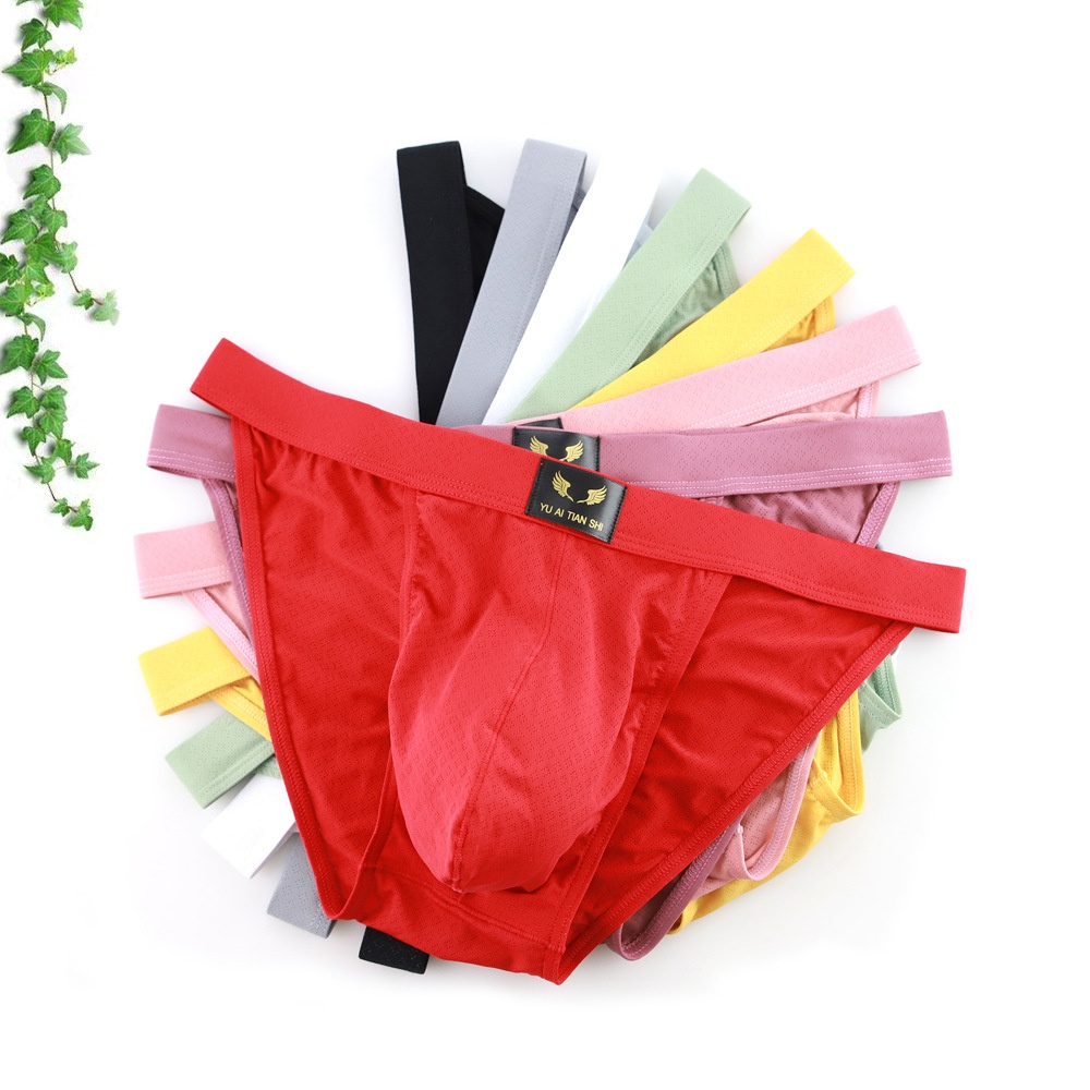 New Nylon Men's Underwear Solid Color Mid-waist Breathable Sexy Triangle