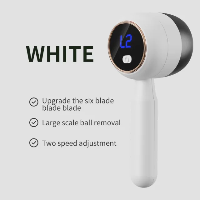 LCD Display Lint Shaver For Home Use, Coat And Sweater Shaver White - Shop at LoveMi