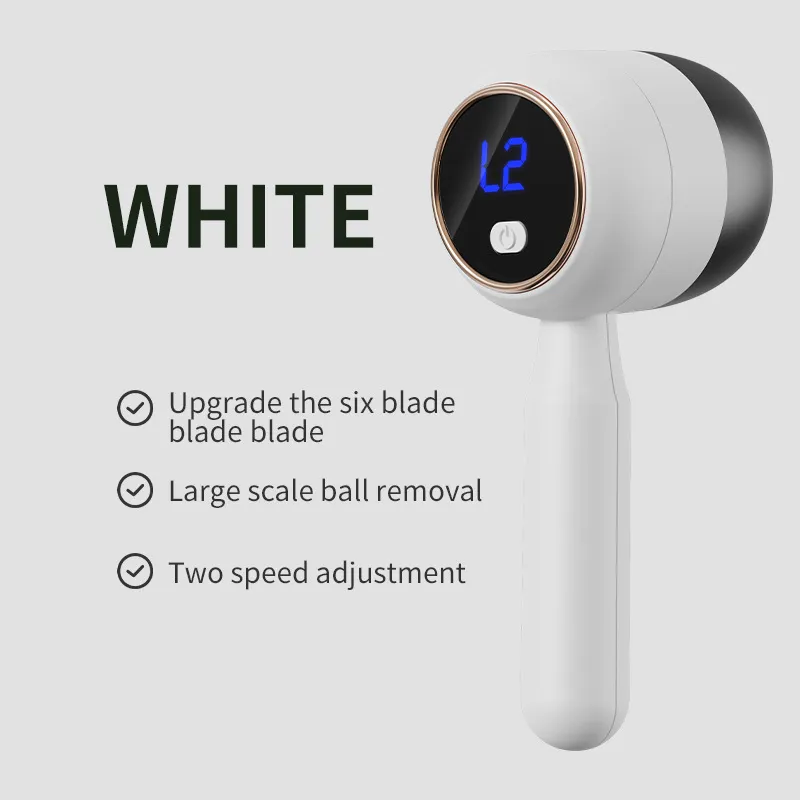 LCD Display Lint Shaver For Home Use, Coat And Sweater Shaver - White