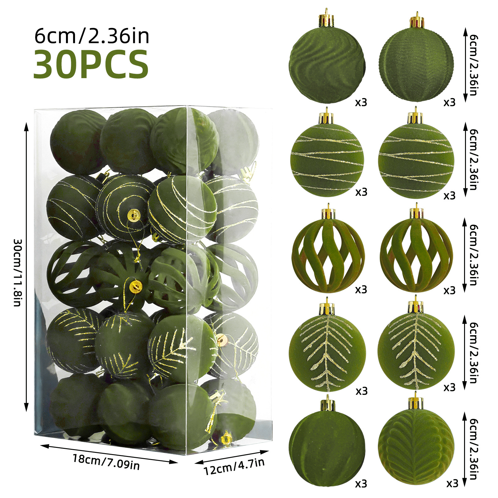 6cm Christmas Ball Ornament Set