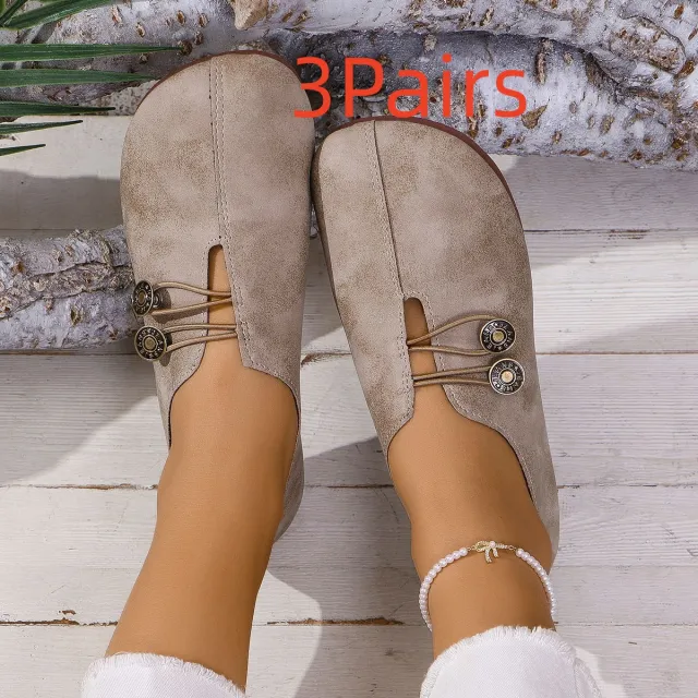 Ins Square Toe Slip on Sandals Summer Fashion Soft Flat Shoes For Women Brown - Shop at LoveMi