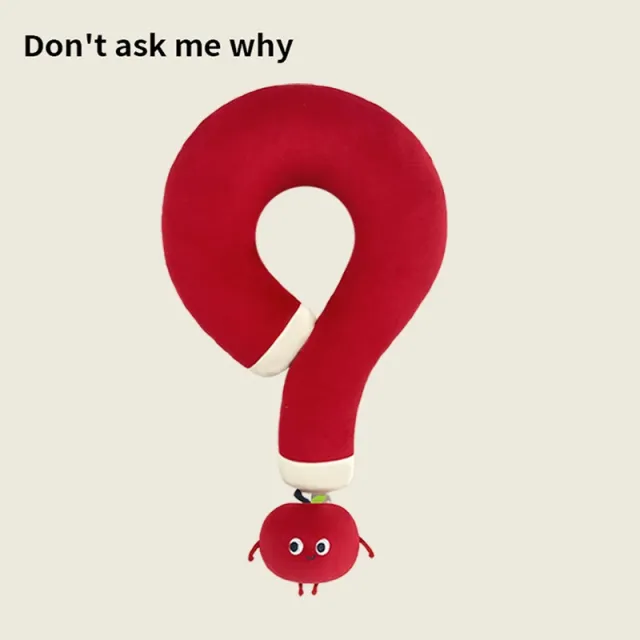Sausage Dog Question Mark Neck Pillow Mascot U shaped Pillow Apple - Shop at LoveMi