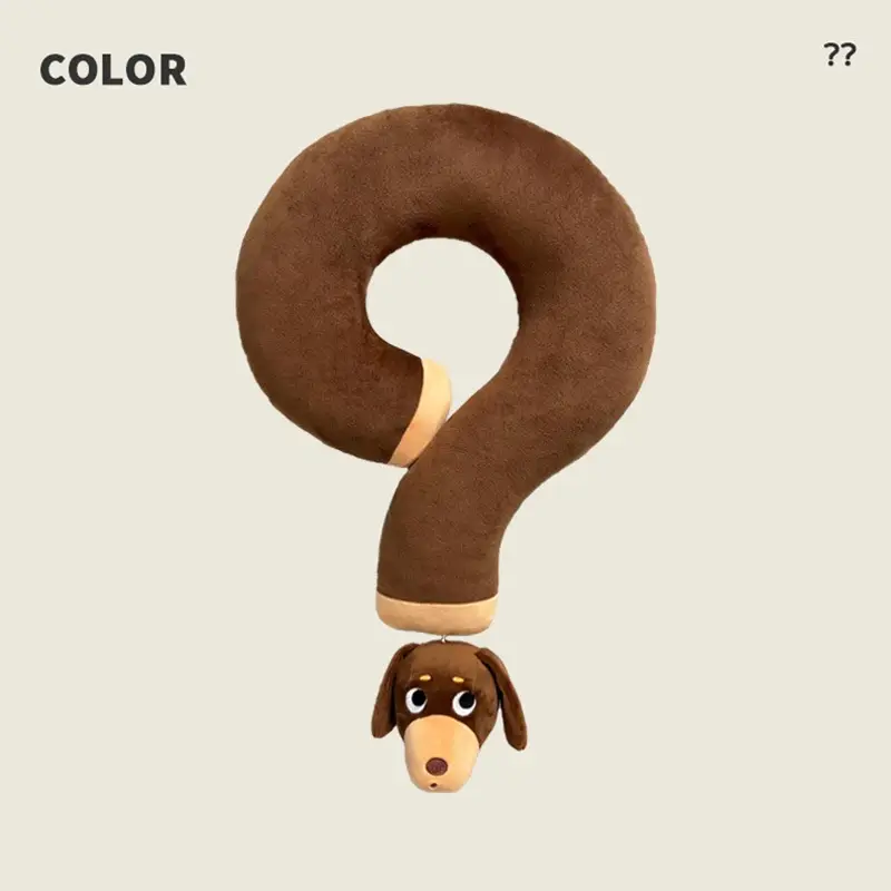 Sausage Dog Question Mark Neck Pillow Mascot U-shaped Pillow