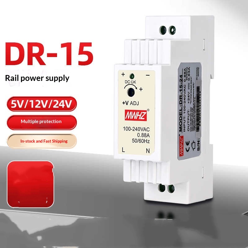 24V Rail Mounted Switching Power Supply DR-15W AC 220 To DC 5v12v24v Industrial Transformer