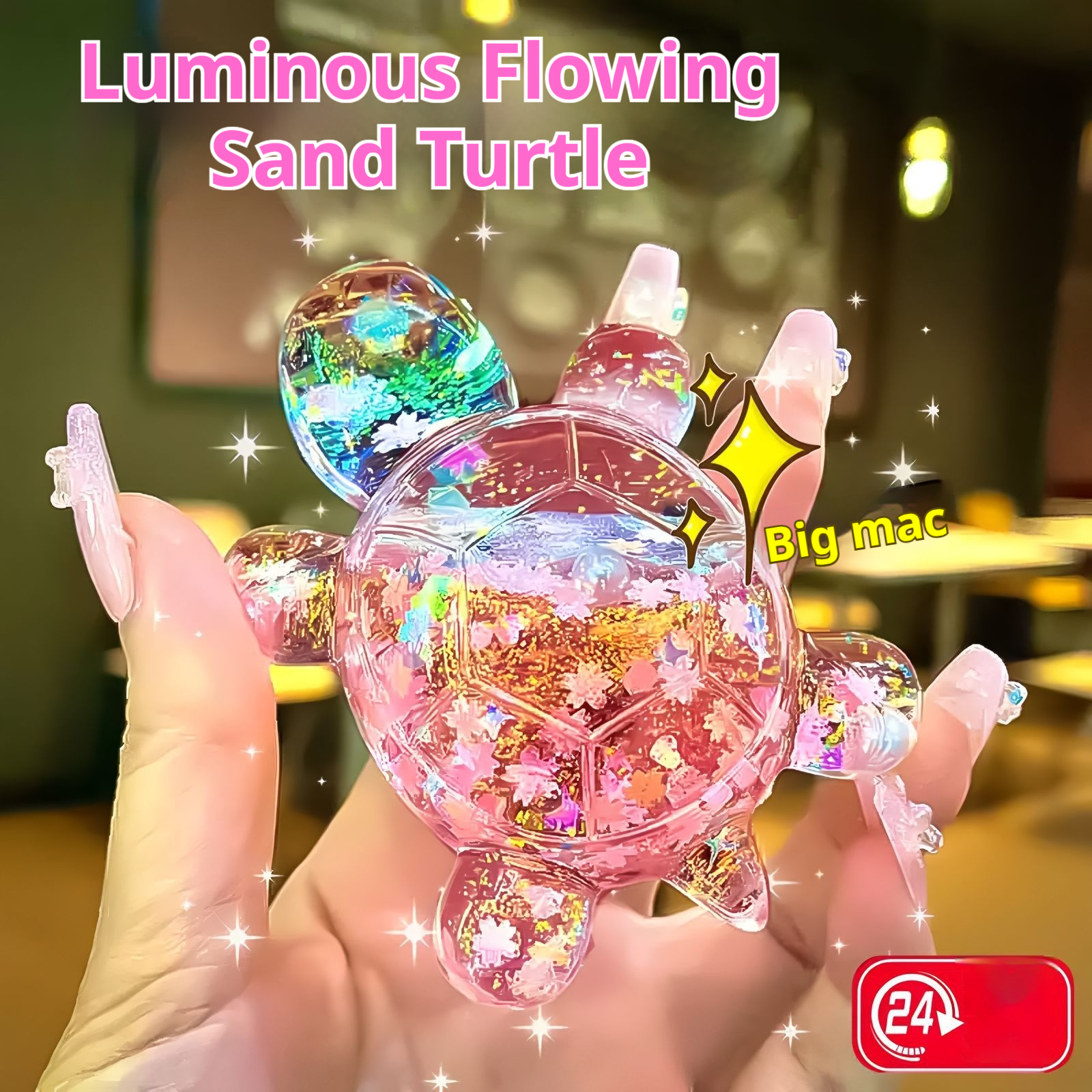 Glow-in-the-dark Hourglass Turtle Matching Cute Toy