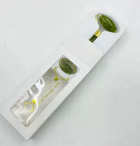 Rose Quartz Roller Slimming Face Massager Lifting Tool Natural Jade Green Roller - Shop at LoveMi