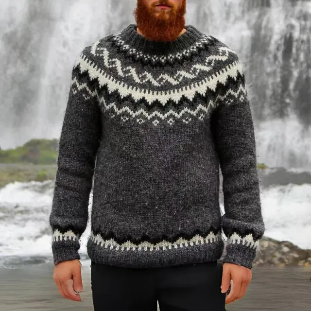 Retro Contrast Color Sweater Knitwear Lb1139Oyy M - Shop at LoveMi