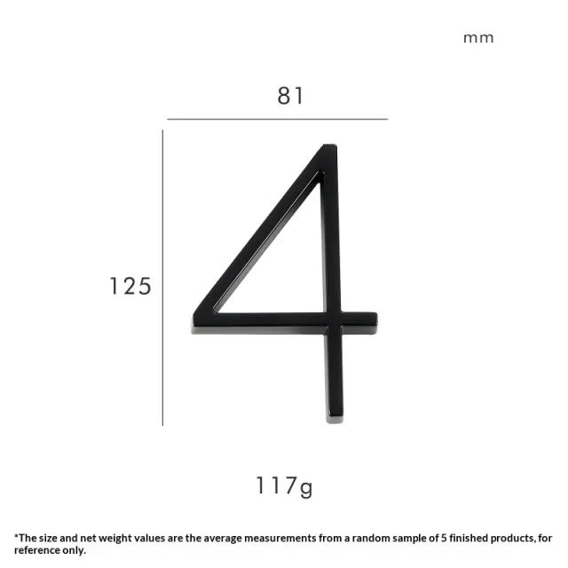 Zinc Alloy Floating Alphanumeric Doorplates Black Apartment And Villa Room Numbers Style 4 - Shop at LoveMi